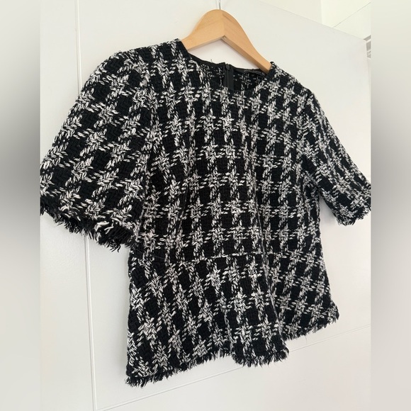 Zara Tweed Peplum Top, size medium - Picture 4 of 10